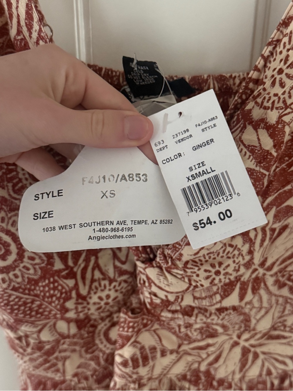 Angie Ginger Floral Maxi Dress XS NWT - Picture 4 of 6